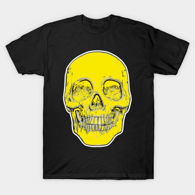 One Piece Skull, Yellow Skull, Golden Skull, Funny Skull T-Shirt by Vladimir Zevenckih
